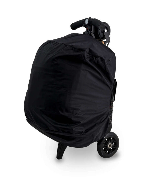 rolljet raincover on bag and scooter